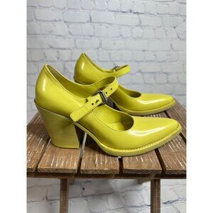 Prada Logo Leather Buckled High Heel Pumps